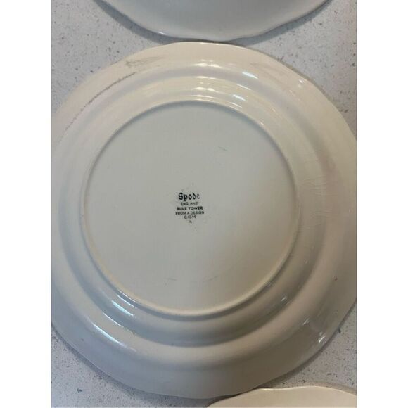 Set of 5 Spode Vintages Discontinued Copeland Blue Tower Salad Plates 8 1/2 “ - Picture 4 of 12
